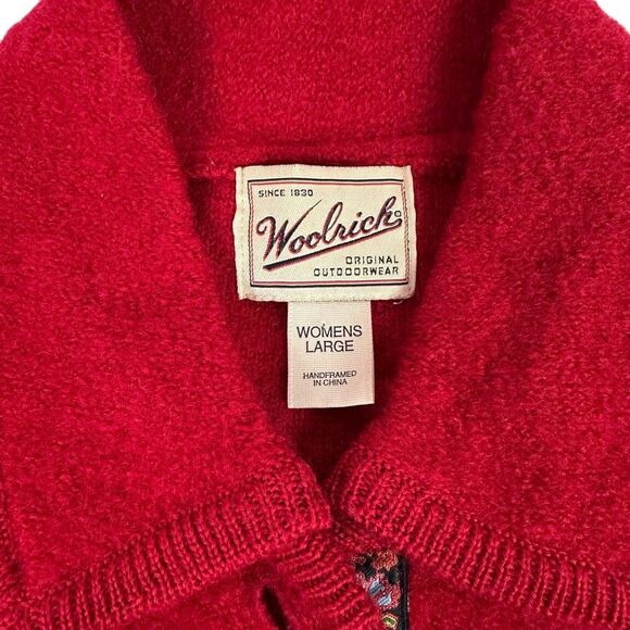 Woolrich Boiled Felted Wool Red Large Vest - Picture 3 of 7